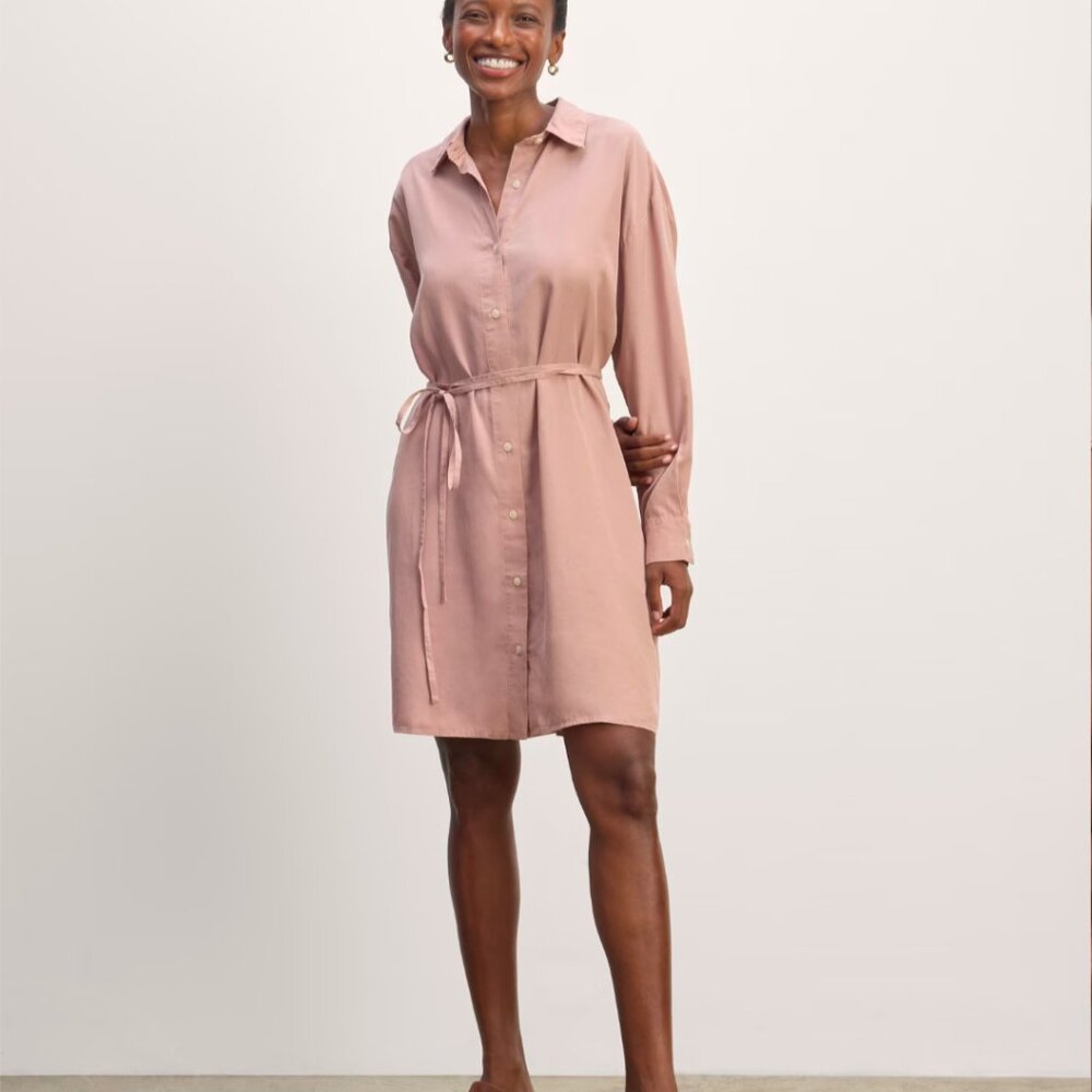 Everlane shirtdress dusty rose